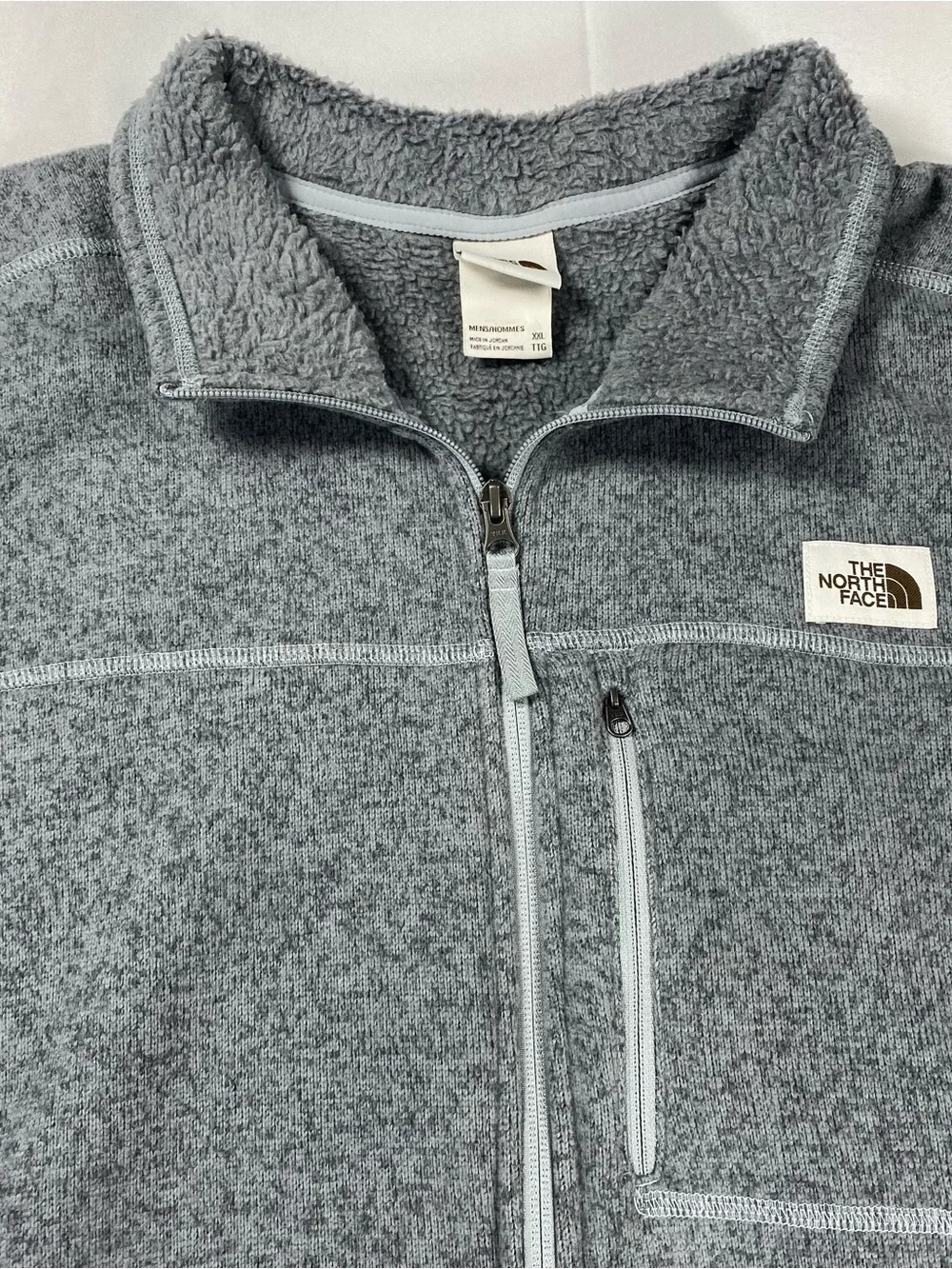 The North Face Gordon Lyons Fleece Vest Mens XXL 2XL Gray Full Zip Hiking